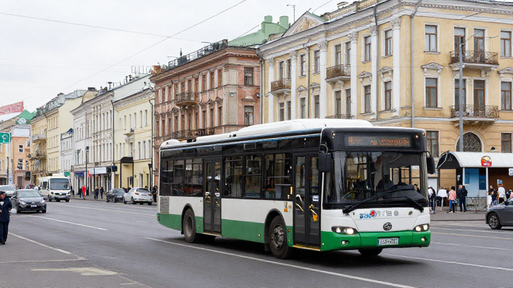 Процесс зарядки электробуса на остановке