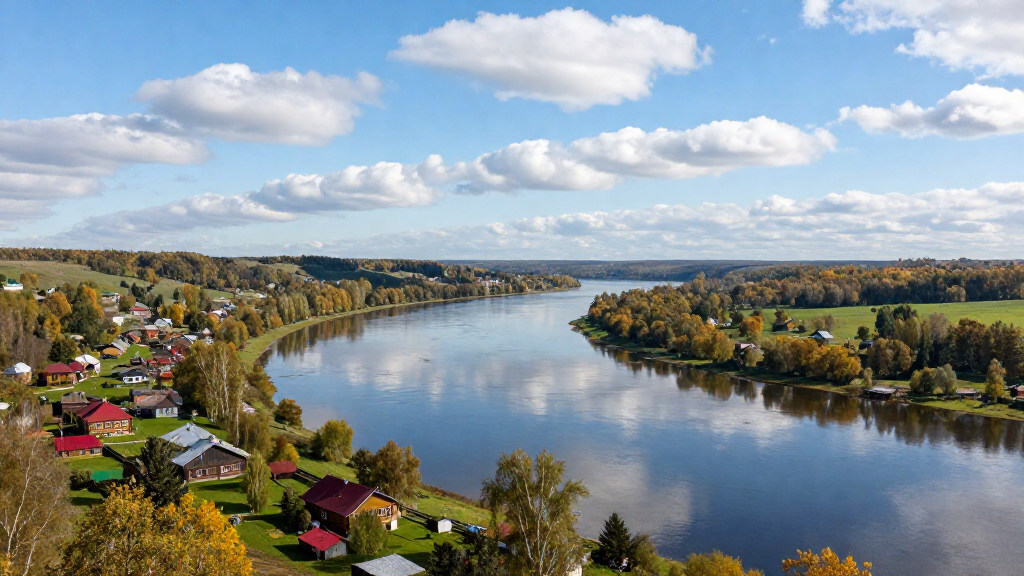 Вид на Кремль Нижнего Новгорода с возвышенности